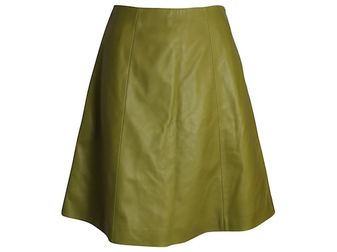 Prada A-Line Skirt in Green Leather  ref.1014485
