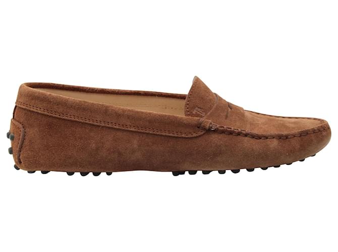 Tod's Gommino Driving Shoes in Brown Suede  ref.1014487