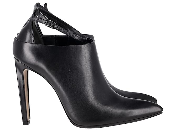 Alexander Wang Pointed-toe Ankle Strap Booties in Black Leather  ref.1014495