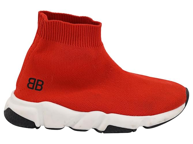 Sneakers Speed Knit da bambino di Balenciaga in poliammide rossa Rosso Nylon  ref.1014498