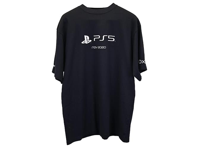 Balenciaga x Sony Playstation PS5 Camiseta de Algodón Negro  ref.1014505