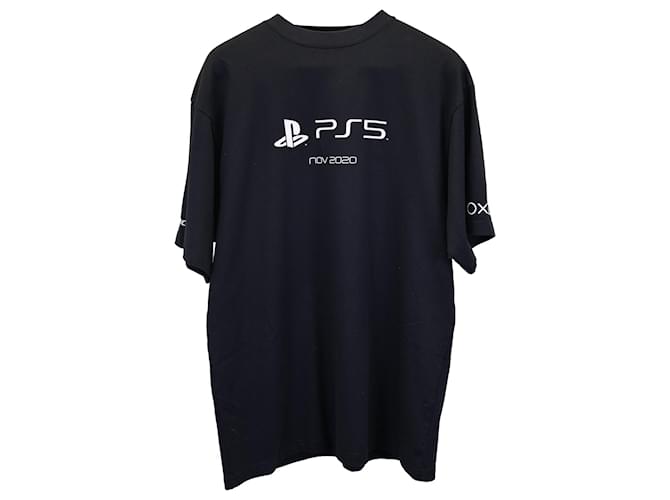 Balenciaga x Sony Playstation PS5 T-shirt in Black Cotton