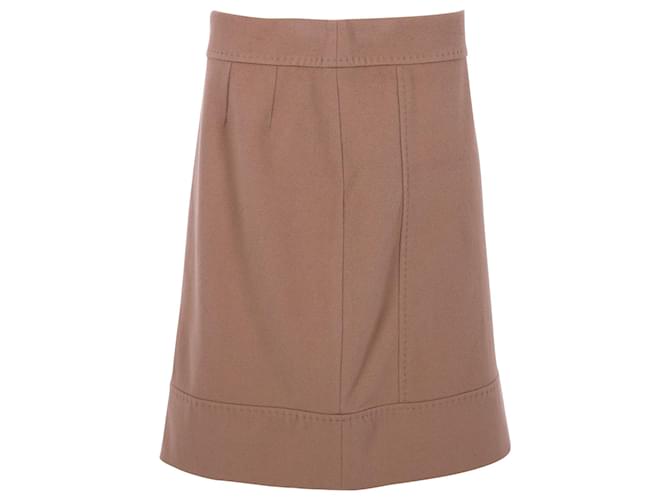 Autre Marque Weekend Max Mara A-Line Skirt in Camel Wool Yellow  ref.1014528