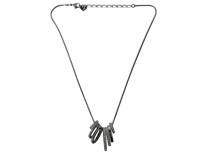 Collier à pendentif en cristal Swarovski Multi Hoop en métal argenté Métallisé  ref.1014543