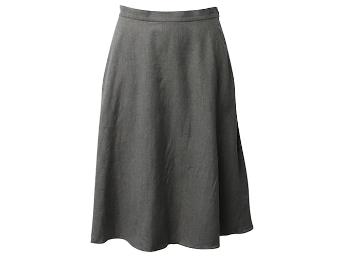 Polo Ralph Lauren Knee Length Skirt in Grey Wool  ref.1014544