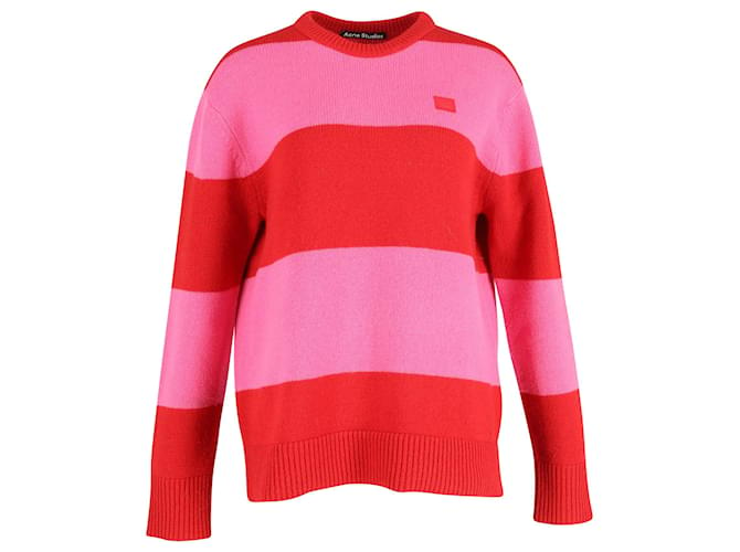 Acne Studios Nimah Block Stripe Crewneck Knit Sweater in Multicolor Cotton Multiple colors  ref.1014573
