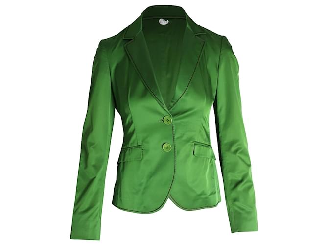 Etro Single-Breasted Blazer in Green Cotton  ref.1014584