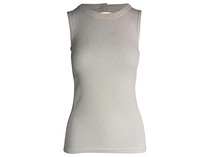 Céline Top sin mangas con espalda descubierta Celine en seda color crema Blanco Crudo  ref.1014666