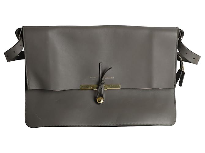 Céline Celine Blade Clasp Bag in Grey Leather  ref.1014667