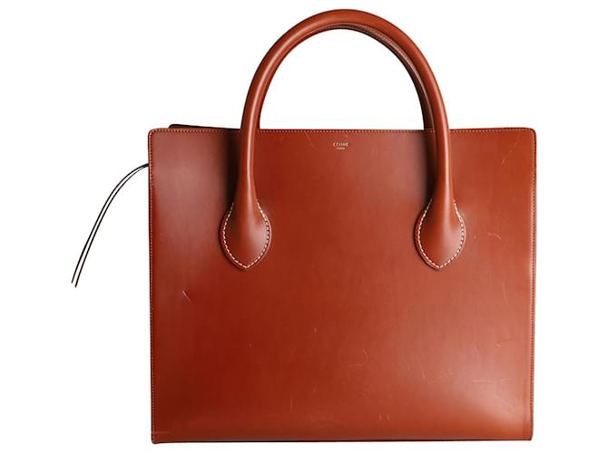 Céline Celine Boxy Handbag in Brown Leather  ref.1014679