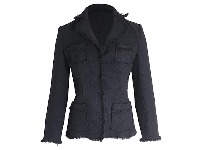 Philosophy Di Alberta Ferretti Tweed Jacket in Black Virgin Wool  ref.1014689