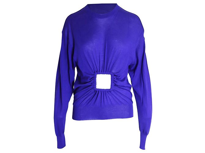Céline Pull tricoté à panneau de fenêtre Celine en cachemire bleu Violet