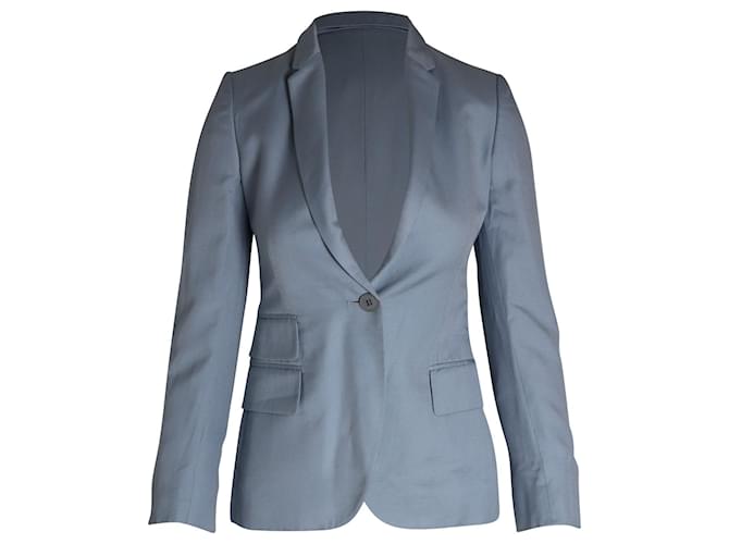 Stella Mc Cartney Stella McCartney Single-Breasted Blazer in Light Blue Rayon Cellulose fibre  ref.1014697