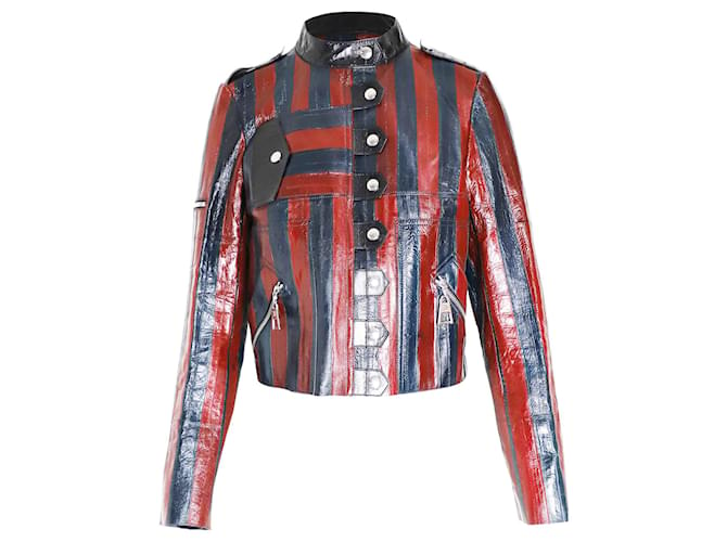 Louis Vuitton Striped Leather Biker Jacket