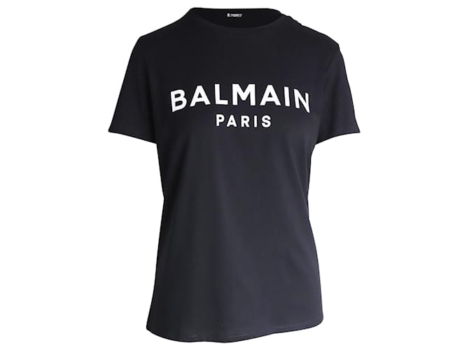 Balmain Logo T-Shirt in Black Cotton  ref.1014792