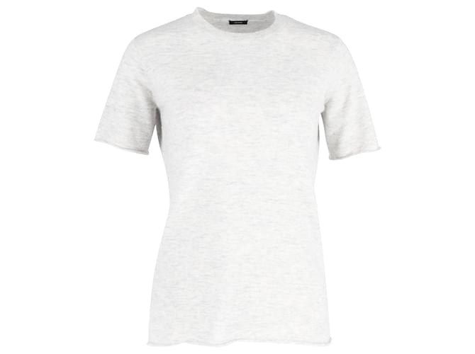 T-shirt Joseph Melange Crewneck en laine recyclée gris clair  ref.1014804