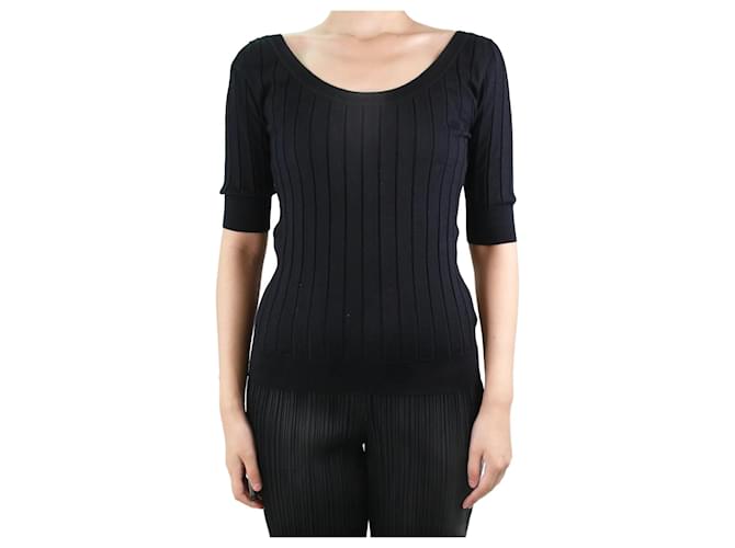 The row Black scoop neck knit top - size M Wool  ref.1014856
