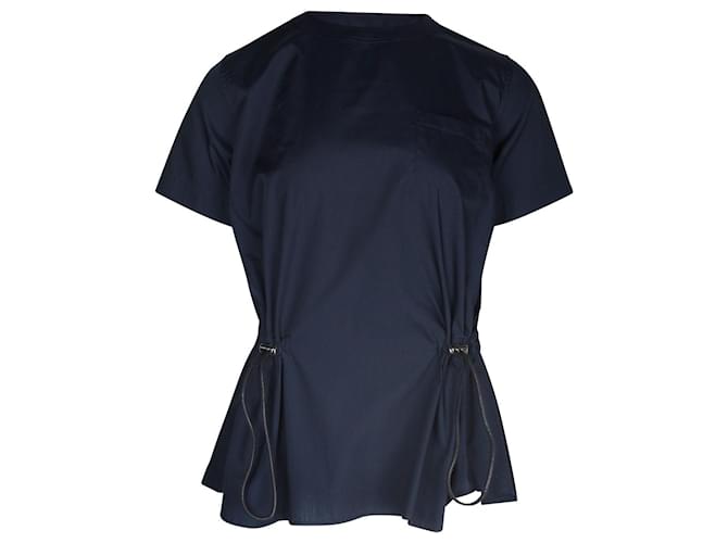 Sacai Open Back T-shirt in Navy Blue Polyester  ref.1014874
