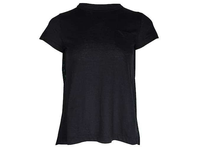 T-shirt Sacai avec détail au dos en lin noir  ref.1014878