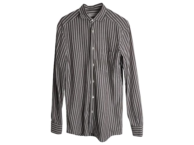 Camisa con botones a rayas Ermenegildo Zegna en algodón multicolor  ref.1014880