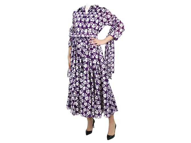 Autre Marque Lilafarbenes Hemdkleid mit Blumenmuster – Größe US 10 Baumwolle  ref.1014888
