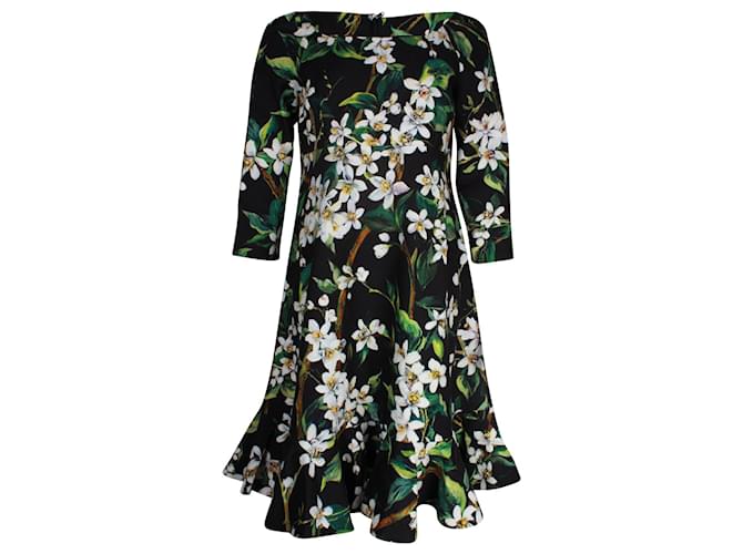 Dolce & Gabbana Midi Dress in Floral Print Cotton  ref.1014918