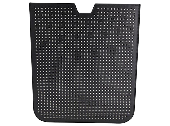 Saint Laurent Nieten-iPad-Hülle aus schwarzem Kalbsleder Kalbähnliches Kalb  ref.1014944