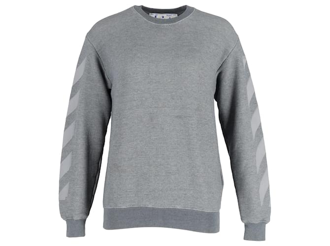 Off White Off-White Arrows Crewneck Sweatshirt in Grey Cotton  ref.1014974