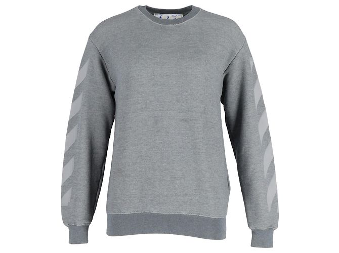 Off White Off-White Arrows Rundhals-Sweatshirt aus grauer Baumwolle