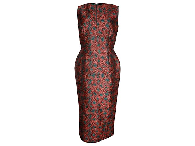 Rochas Printed Midi Dress in Multicolor Polyester Multiple colors  ref.1014986