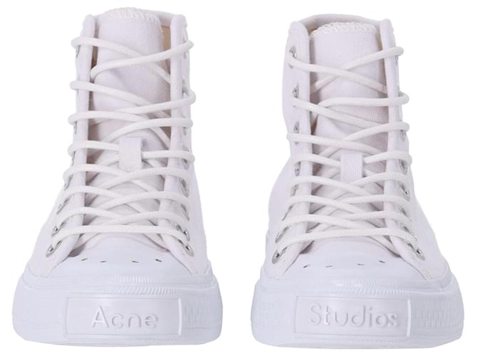 Acne Studios Ballow High-top Sneakers in White Cotton Canvas  ref.1015019