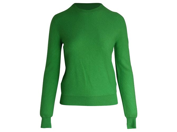 Céline Celine-Pullover mit Rundhalsausschnitt aus grüner Wolle 