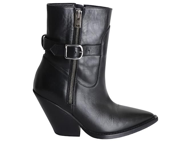 Iro Bozon Buckled Ankle Boots in Black Leather  ref.1015093