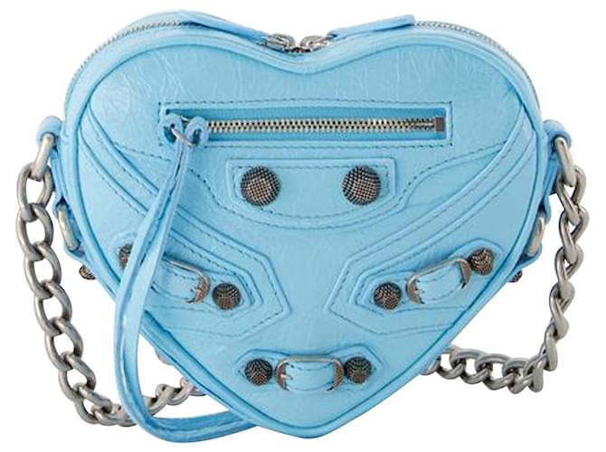 Borsa mini Cag Heart - Balenciaga - Pelle - Blu mare  ref.1015123