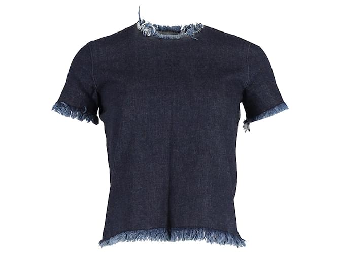Camiseta vaquera deshilachada Marques Almeida de algodón azul  ref.1015140