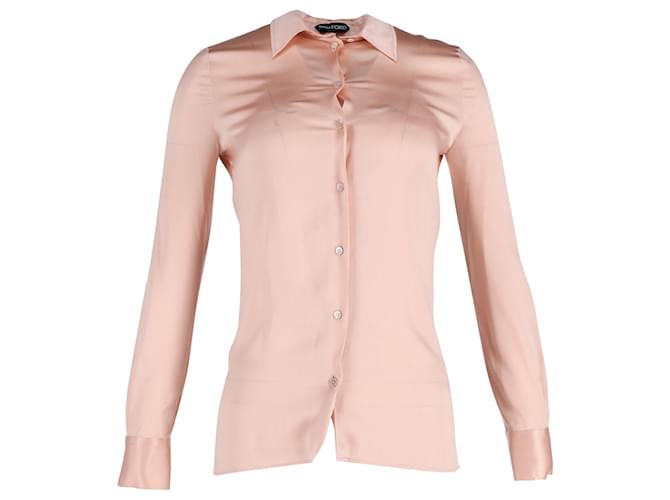 Blusa abbottonata Tom Ford in seta rosa  ref.1015150