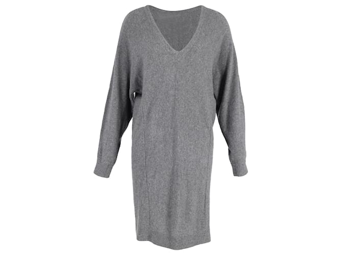 Day Vestido suéter Balenciaga com decote em V em caxemira cinza Casimira Lã  ref.1015180