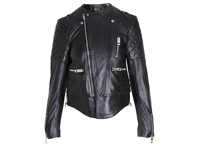 Balenciaga Bikerjacke aus schwarzem Leder  ref.1015184