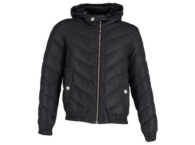 Veste réversible matelassée Versace Versus Chevron en polyester noir