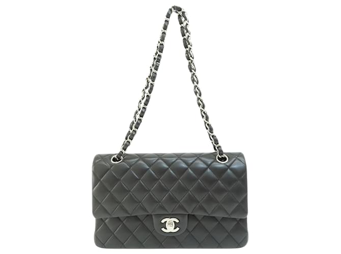 Classique Chanel Double Flap Cuir Noir  ref.1015348