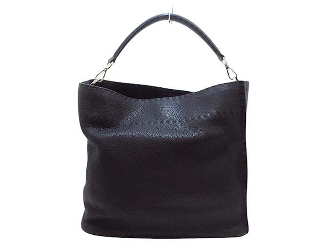 Fendi Anna Selleria Preto Couro  ref.1015354