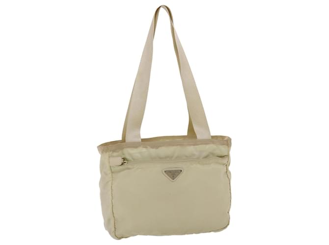 PRADA Shoulder Bag Nylon Beige Cream Auth 49303  ref.1015473