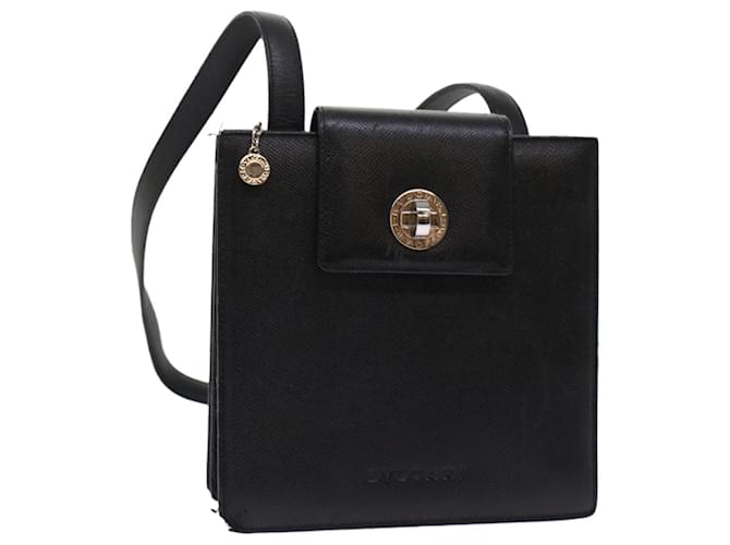 Bulgari BVLGARI Shoulder Bag Leather Black Auth 48669 ref