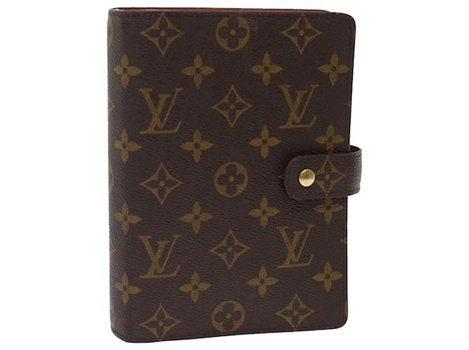 LOUIS VUITTON Monogram Agenda MM Day Planner Cover R20105 Autenticação de LV 48776 Monograma Lona  ref.1015530