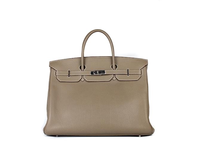 Hermes Birkin 40 cm Handbag in Brown Togo Leather