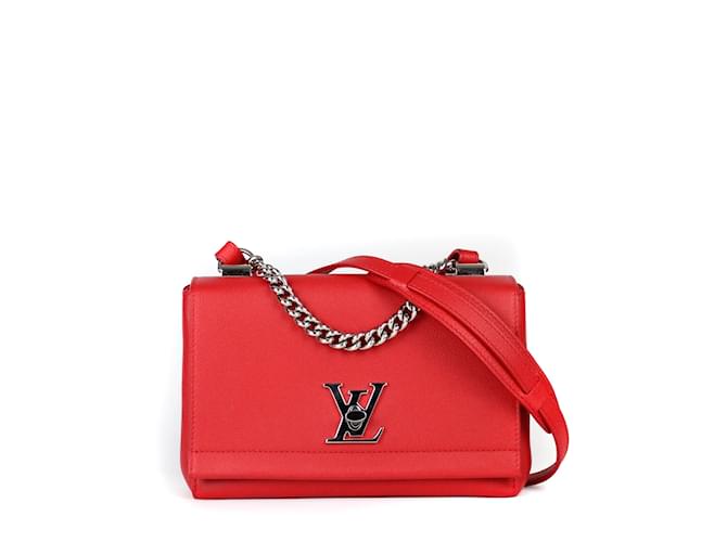 Authentic Louis Vuitton Lockme Red Leather Bb Cross Body Bag