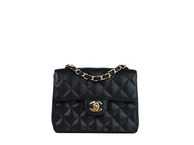 Chanel - Timeless mini square shoulder bag Black Leather