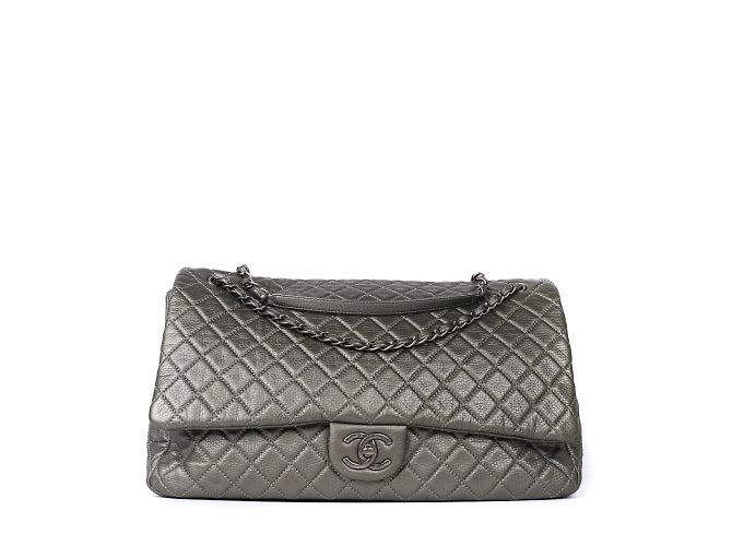 Chanel - Large gray leather XXL Timeless bag Grey