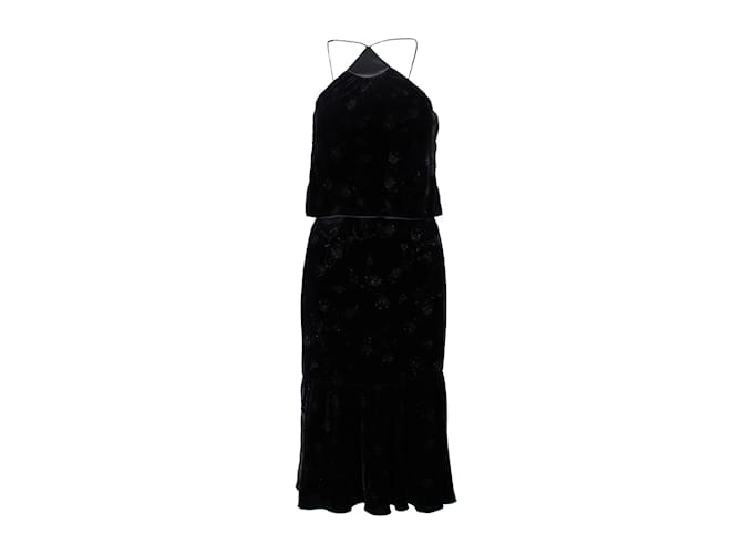 Giorgio Armani Velvet Top and Skirt Set Black  ref.1015883