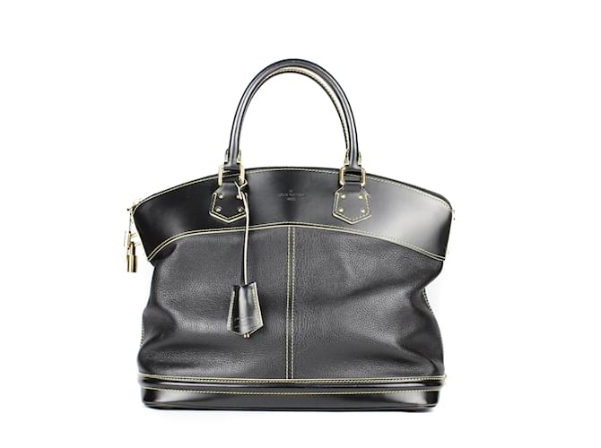 Louis Vuitton Suhali Lockit Handbag Leather MM Black